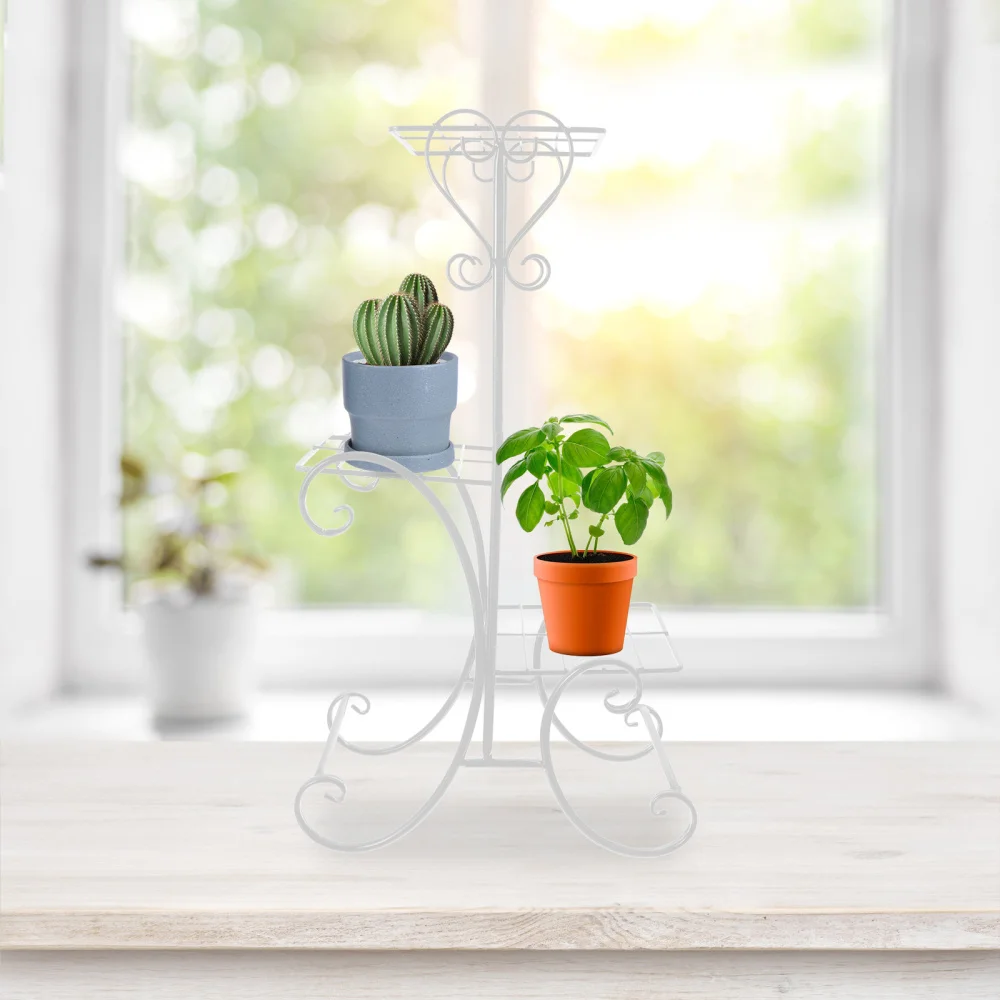 

1Pc Flowerpot Storage Stand Multilayer Flower Rack Iron Art Floor Flower Shelf