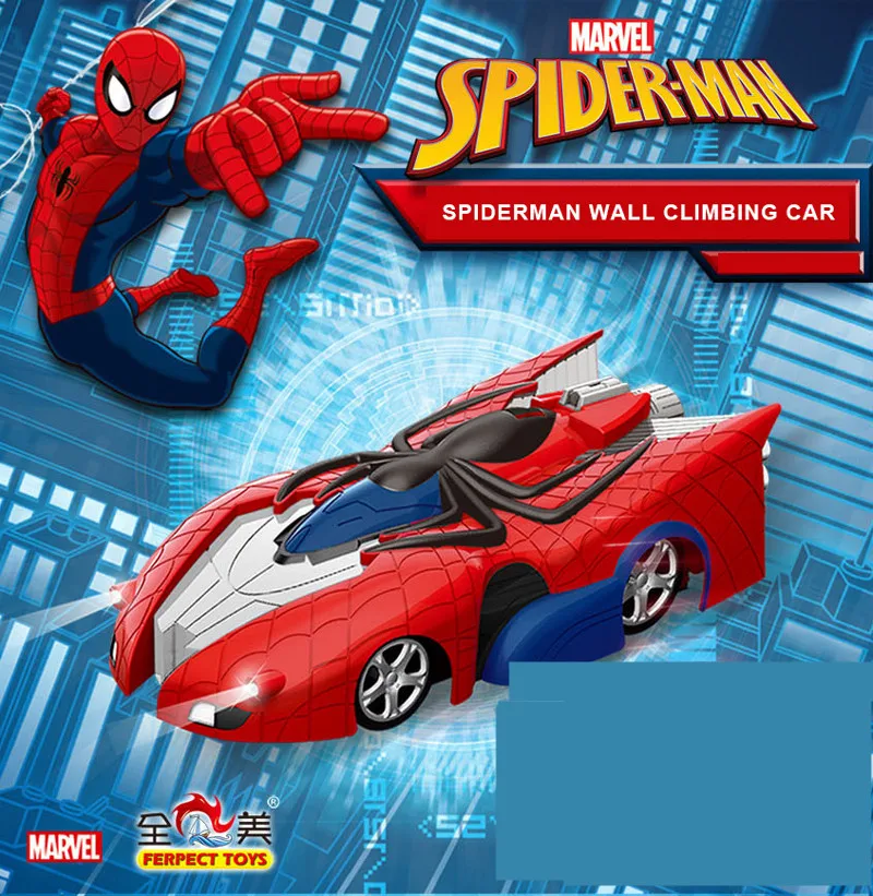 WiseZhi 2019 Spider Man RC Wall Climbing Super Racing Car Remote Control with LED Light Early Education Best Gift for Child | Игрушки и