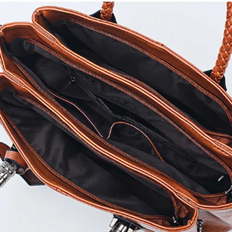 

PU Leather Large Capacity Woman Handbag Shoulder Bag Fashion Casual Designer Crossbody Bag Ladies PurseBag Women's Bag