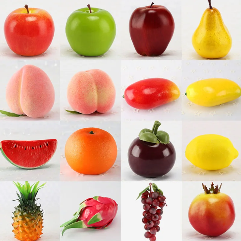 Artificial Simulation Fake Fruit Apple Lemon Strawberry Orange Home Decoration Party Ornament Craft Food Photography Props