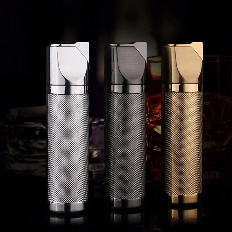 Металлические зажигалки для сигар портативная ветрозащитная газовая зажигалка