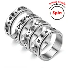 Новые поворотные кольца из нержавеющей стали для женщин и мужчин, высококачественные свободно вращающиеся антистрессовые аксессуары, ювелирные изделия для вечеринки, подарок