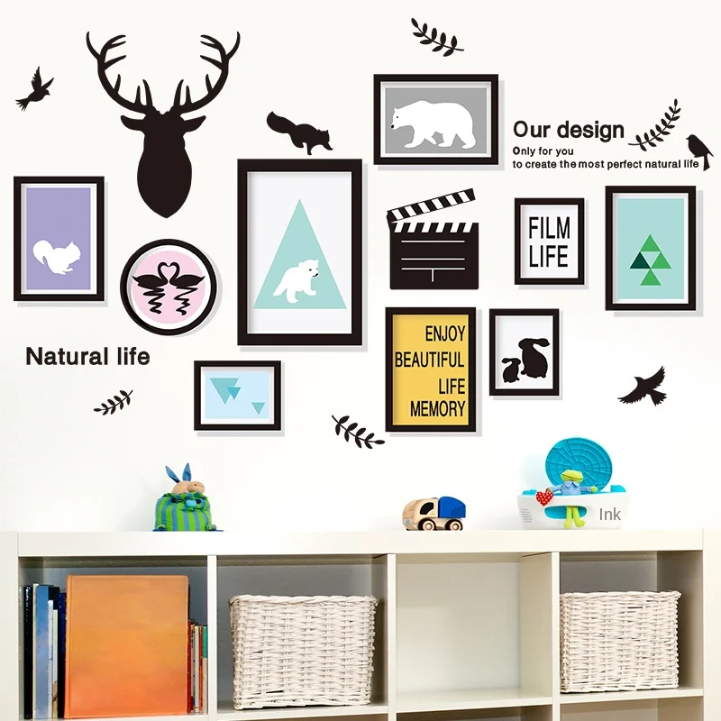 Room bedroom decoration painting background wall layout ins stickers 3D stereo interior | Дом и сад