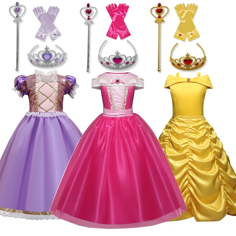 

Костюм принцессы для девочек, на Рождество, Хэллоуин, От 4 до 10 лет