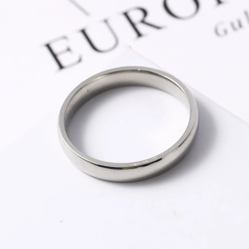 Кольца из нержавеющей стали серебряного цвета гладкие простые эффектные