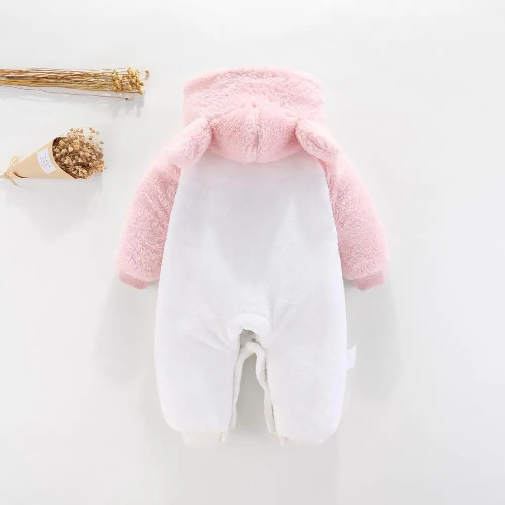 

Baby Warm Rompers Infant Baby Winter Flannel Zipper Cartoon Animal Jumpsuit Clothes Baby Girls Sleepwear Bebe Pajamas