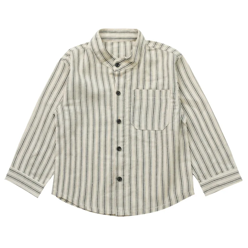 

2-7Y Toddler Kid Baby Boy Clothes Spring Summer Long Sleeve Striped Shirt Cute Sweet Party Club Formal Gentleman Shirt Outfit