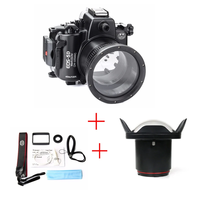 Подводный водонепроницаемый чехол SeaFrogs 40 м/130 футов для Canon 5D mark IV III 5D3 5D4 w/ Fisheye