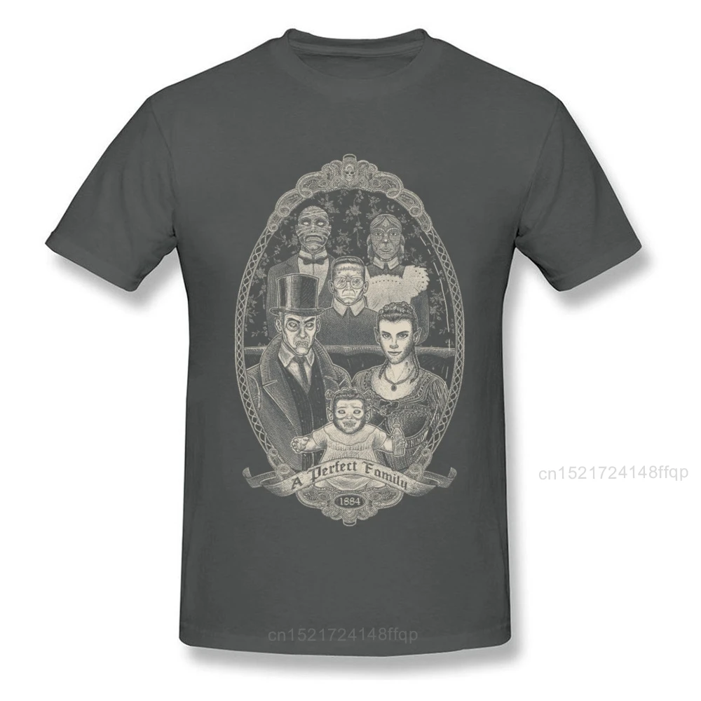 Странная портретная идеальная семейная футболка с зомби Мужская черная Мумия