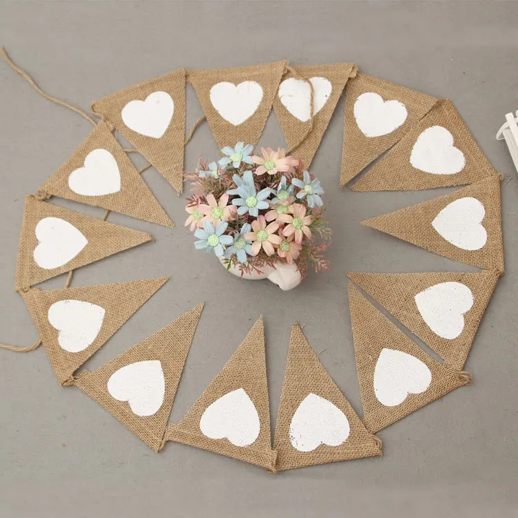 Любовное сердце треугольной формы флаг украшение на Рождество свадьбу