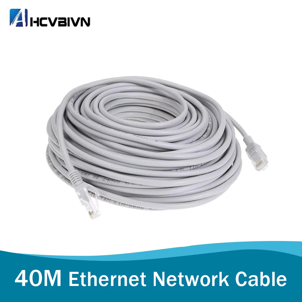 

1pcs 40M 131ft Cat5 Ethernet Network Cable RJ45 Patch Outdoor Waterproof LAN Cable Wires For CCTV POE IP Camera System