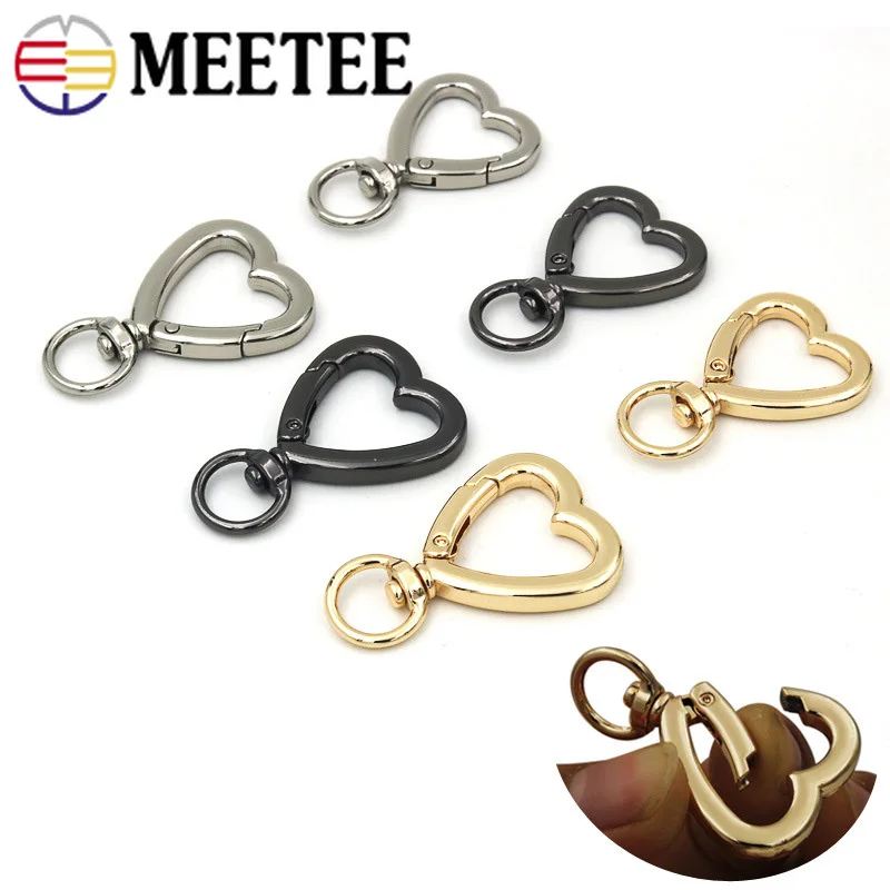 Meetee 5/10 шт 11X4 0 мм/11x44мм в форме сердца металлический крюк Пряжка Весна Открытый