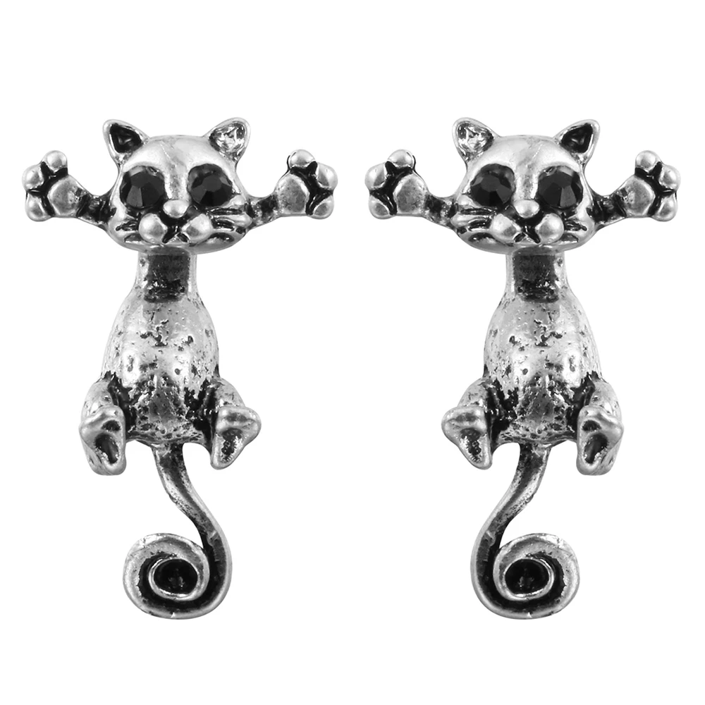 Женские серьги гвоздики с кошечкой Чандлер Китти милые ювелирные изделия для