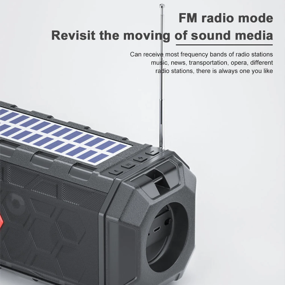Зарядка на солнечной батарее Bluetooth-совместимая Колонка Портативная колонка