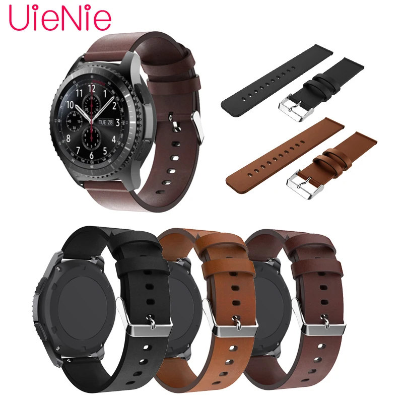 

For Samsung Gear S3 22mm Business Leather Strap For Samsung Galaxy 46mm frontier/classic Smart sport Watch Wristband Accessories