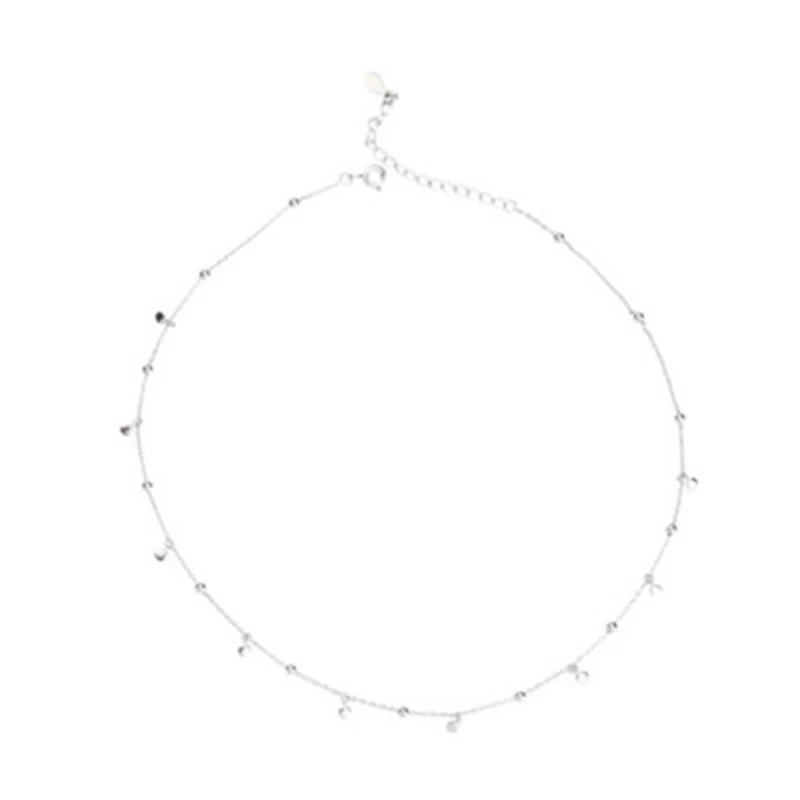 

Silver Geometric Round Choker Necklace for Fashion Women Minimalist Fine Jewelry Cute Accessories Gift