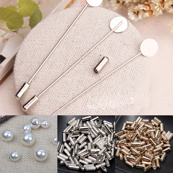 7.5CM DIY Handmade Jewelry Accessories Pins Cap Long Needle Pin Pearl Needle Plug Smaller Metal Brooches Jewelry Making Supplies