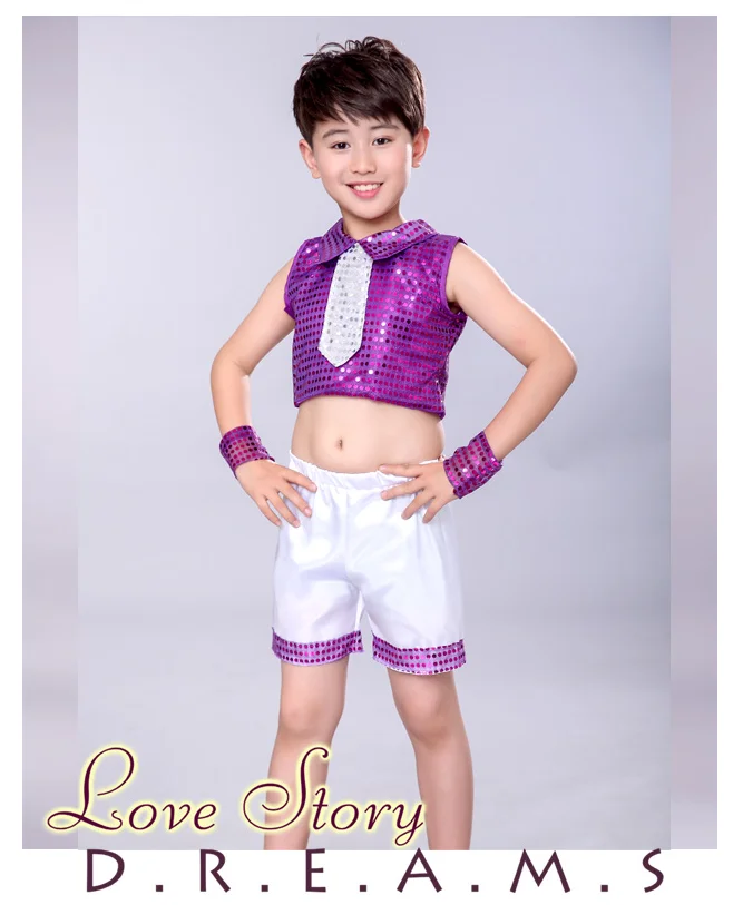 Детские костюмы для джазовых танцев одежда уличных с блестками девочек