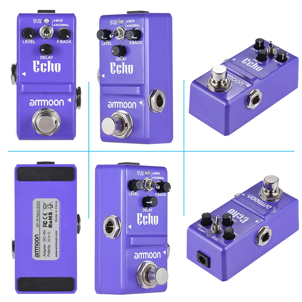 ammoon Nano Series Delay Guitar Effect Pedal True Bypass Aluminum Alloy Body guitar pedal accessories parts | Спорт и развлечения