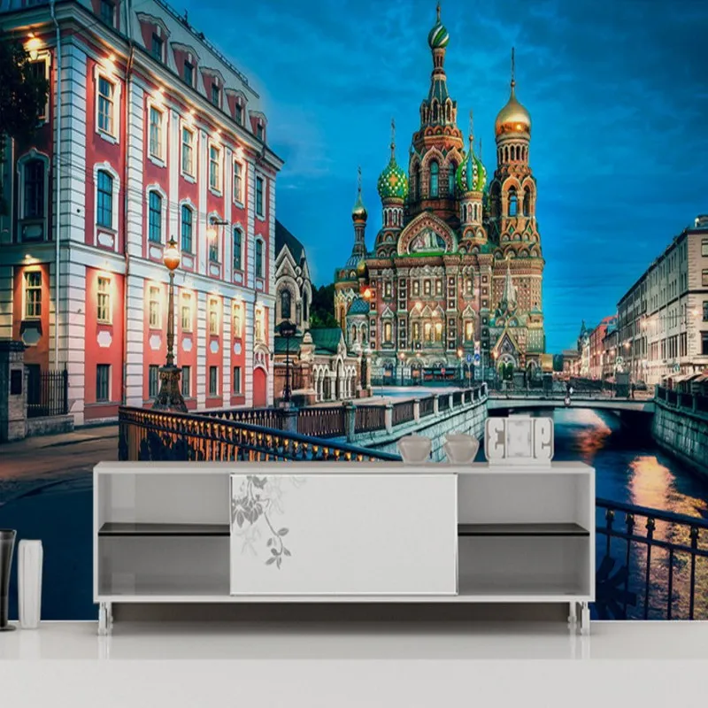 Прямая поставка пользовательские 3d обои Франция Париж город пейзаж фреска кафе