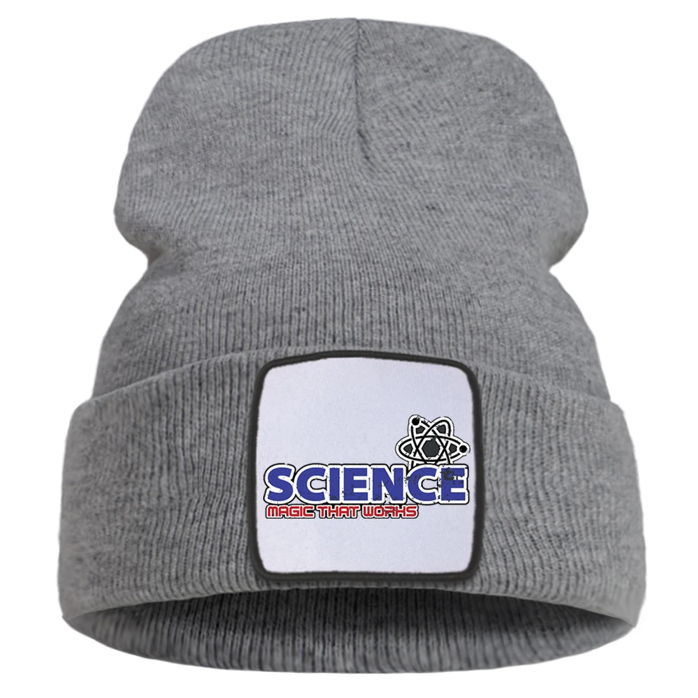 

Science Magic That Works Print Flexible Unisex Hats Skullies Casual Beanie Hat Soft Fashion Knitted Hats Hot Sale Quality Hat