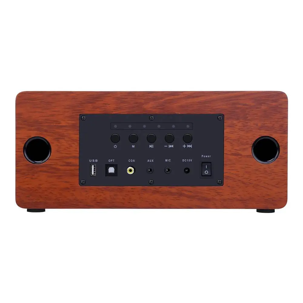 

N-S10 bluetooth Speaker UHF Microphone KTV Live Sound Card Home Theater Wireless DSP Audio Bass AUX USB Wooden Sound Box 50W