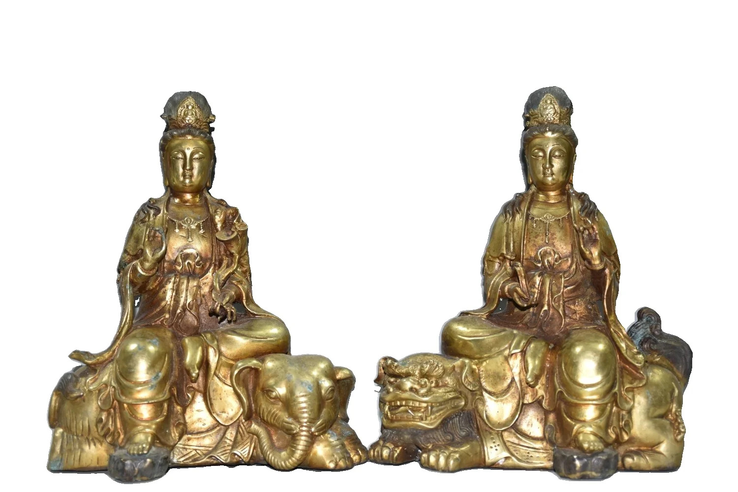 

Ранняя коллекция Laojunlu из чистой меди и позолоченной манджуши и пуруша набор статуй Будды античный бронзовый шедевр