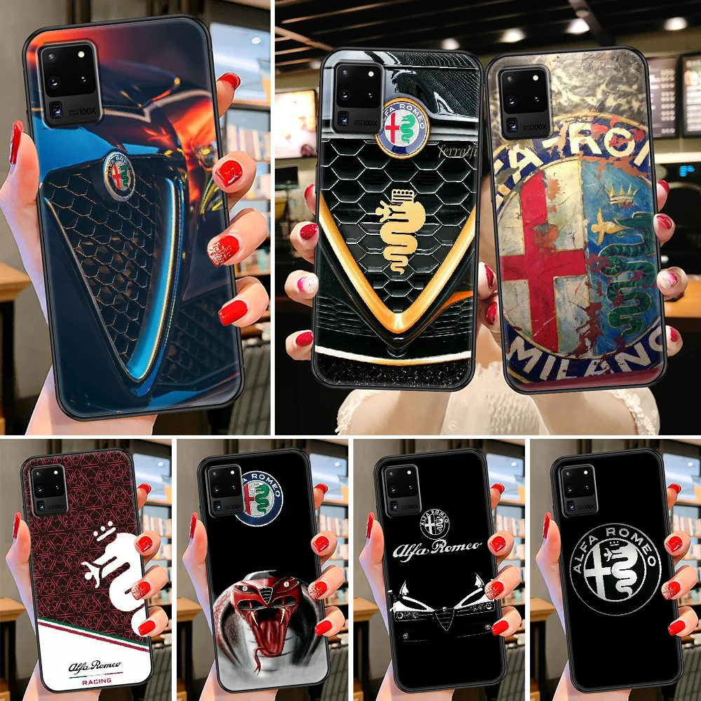 

Italy Car Alfa Romeo Phone case For Samsung Galaxy Note 4 8 9 10 20 S8 S9 S10 S10E S20 Plus UITRA Ultra black silicone funda