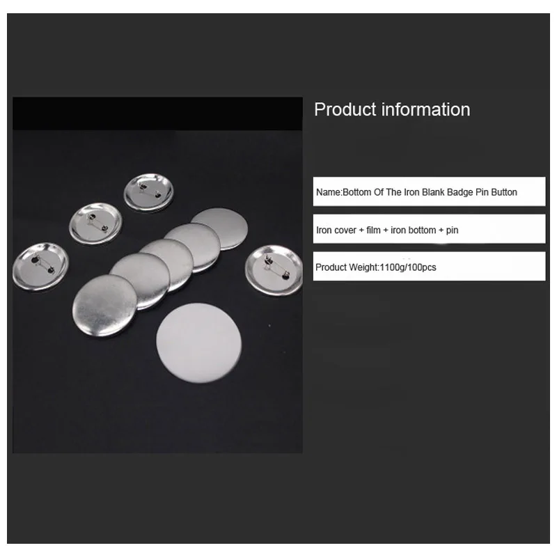 Pin de boton para insignia, materiales ideales para distintivos de ropa, material met&aacute;lico, color blanco, ideal para DIY, 100 piezas por juego-4