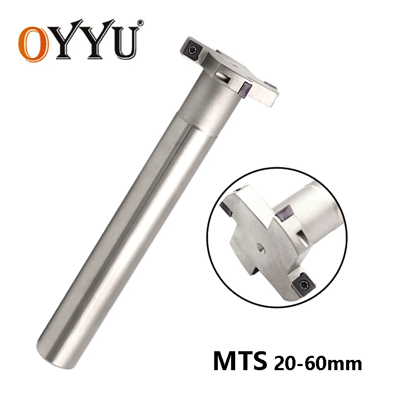

OYYU MTS T-slot Milling Cutter Holder 8mm Thickness MPHT060304 Side Milling CNC Tool Rod End Mill Carbide Inserts MPHT