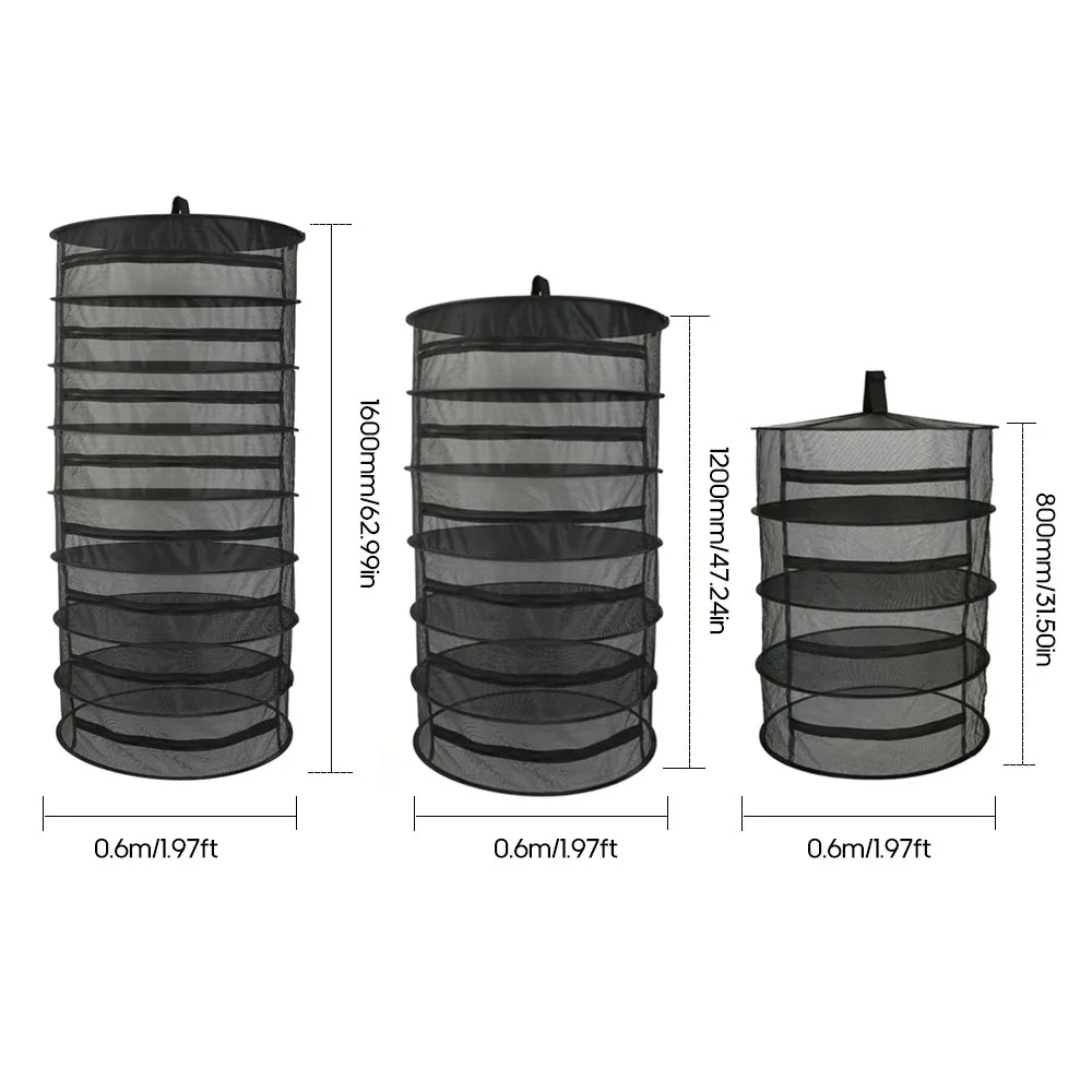 

Plant Herb Drying Net Foldable Fabric Drying Nets Drying Rack Zipper Closure Design Drying Net For Herbs Buds Beans 4/6/8Layers