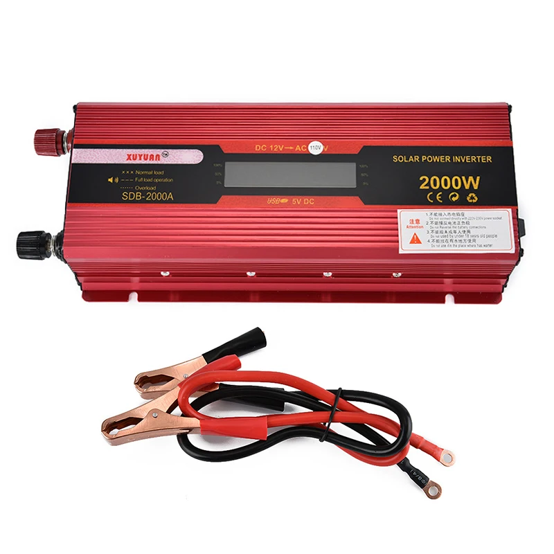 

2000W Modified Sine Wave Car Inverter DC 12v To AC 110V Household Inverter Voltage Transformer Power Converter Solar Inverter