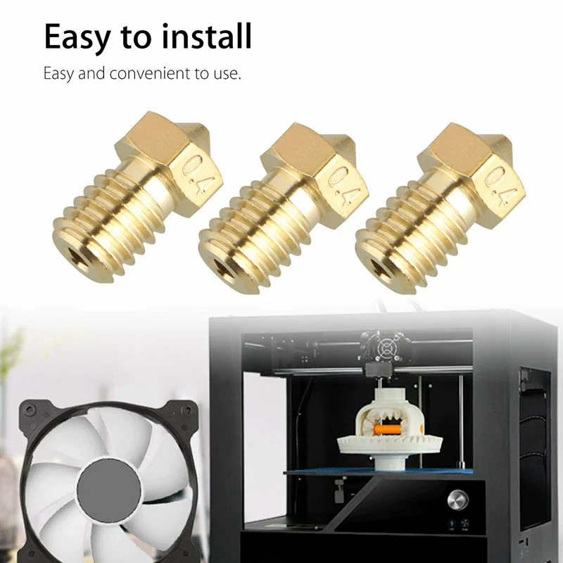 Латунная насадка для экструдера 10 шт. Печатная головка резьба 0 4 мм 1 75 3D принтера