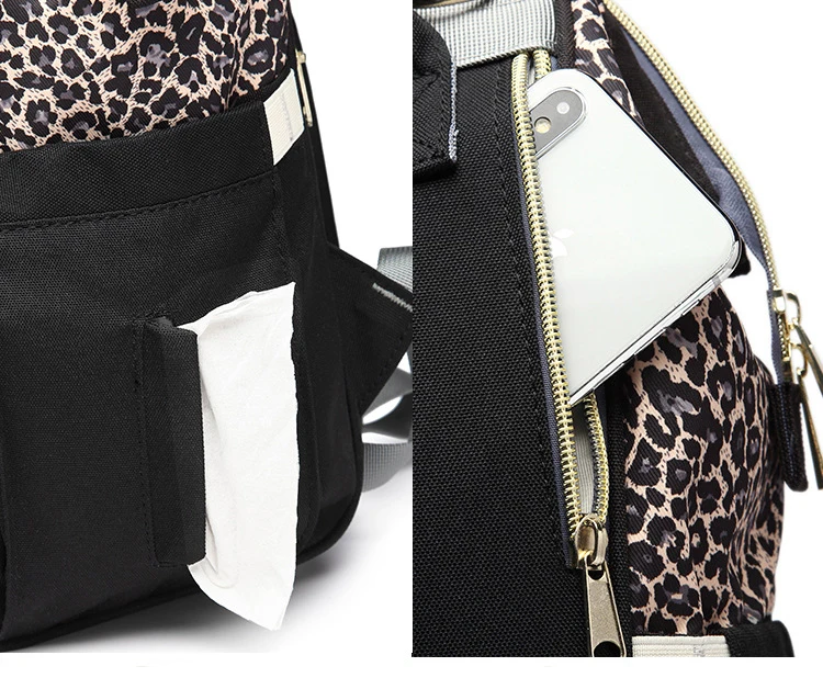 Леопардовый рюкзак для мам модная сумка подгузников брендовый сменные детские