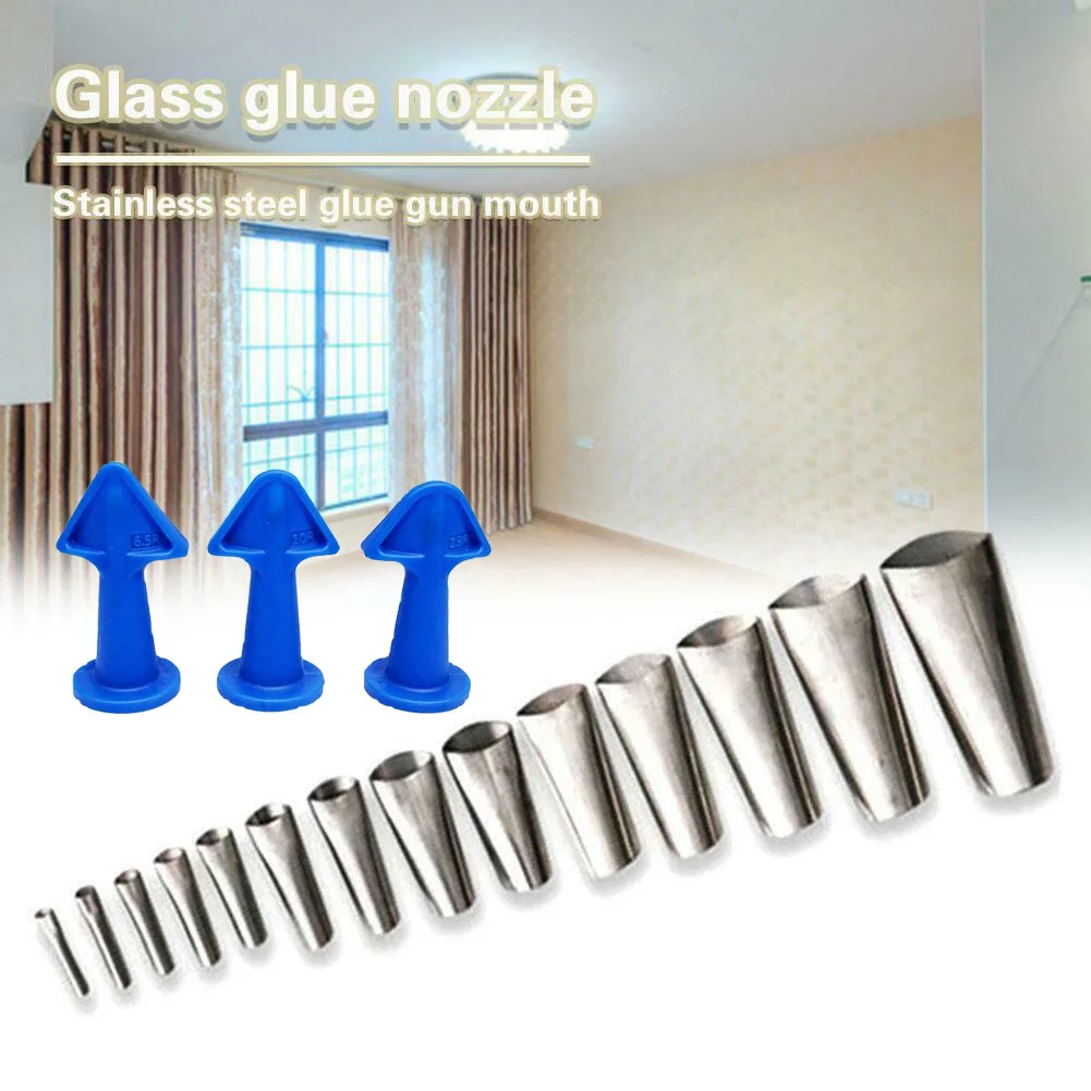 

14+3pcs Stainless Steel Caulking Nozzle And Silicone Caulking Finisher Set Spatulas Filler Tool