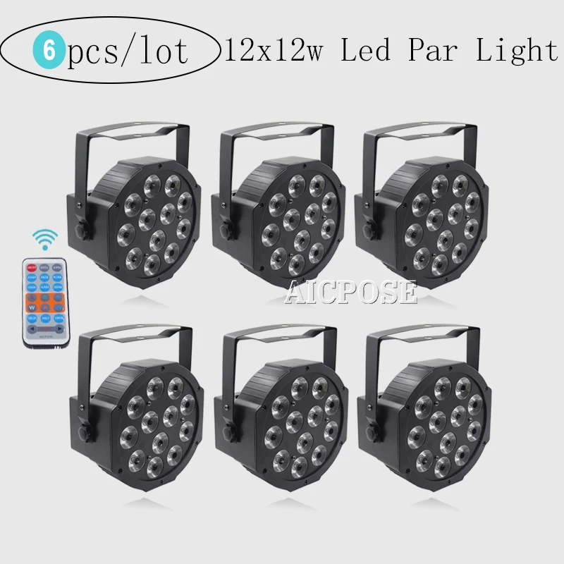 Плоская светодиодная лампа DMX512 Par светильник сценическое DJ оборудование 6 шт. 12 х12