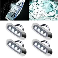 4x Marine Boat LED Courtesy Lights Cabin Deck Walkway Stair Light White 12V -24V  LED Tail Lamp Yacht Accessories Waterproof