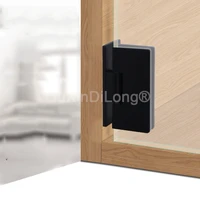 2pcs 90 degrees stainless steel hinges glass door clips glass cabinet wine cabinet hardware single side glass hinge black gf836