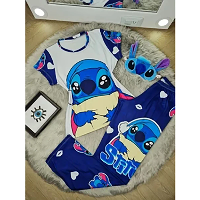 Стич Disney Микки Маус с милым принтом модный костюм из двух предметов Женская