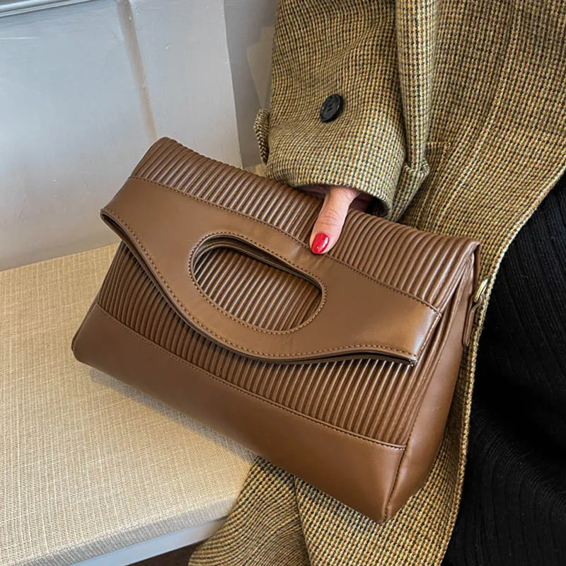 

High Capacity Vintage Tote Bucket Bag Solid Color Leather Crossbody Bags for Women Luxury Big Shoulder Simple Bag Female Handbag