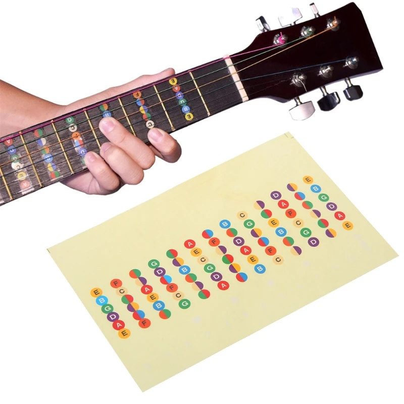 Guitar Accessories Scale Sticker Neck Fingerboard Fret Board Note Learn Practice | Спорт и развлечения