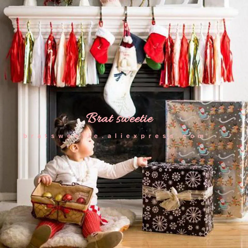 15 шт. красные зеленые белые золотые рождественские украшения Paer подвесная