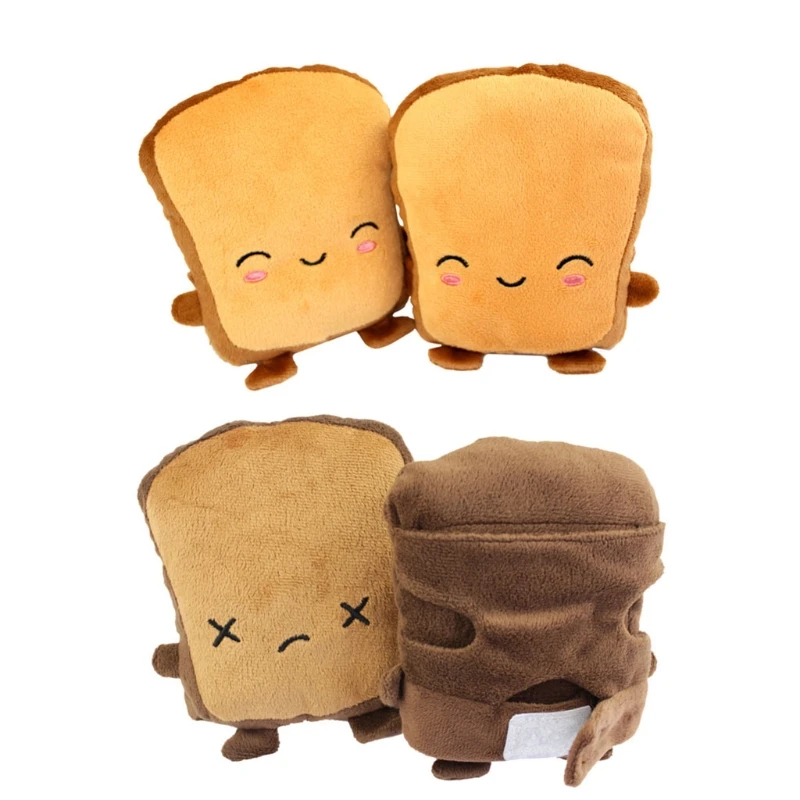 

Cute Toast Bread Shape USB Hand Warm Heating Gloves Half Wearable Fingerless 5V Powered Winter Fashion