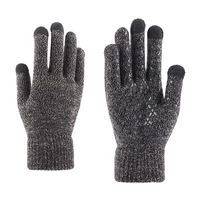 winter gloves for men anti slip touch screen gloves for playing smartphone cold protect wool knit full finger warm plush gloves