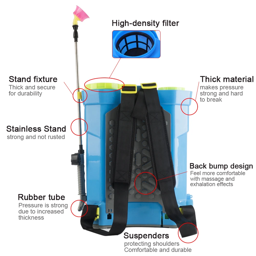 PULVERIZADOR el&eacute;ctrico de 20L, dispensador inteligente de pesticidas agr&iacute;colas, equipo de jard&iacute;n, bater&iacute;a de litio recargable de 220V-1