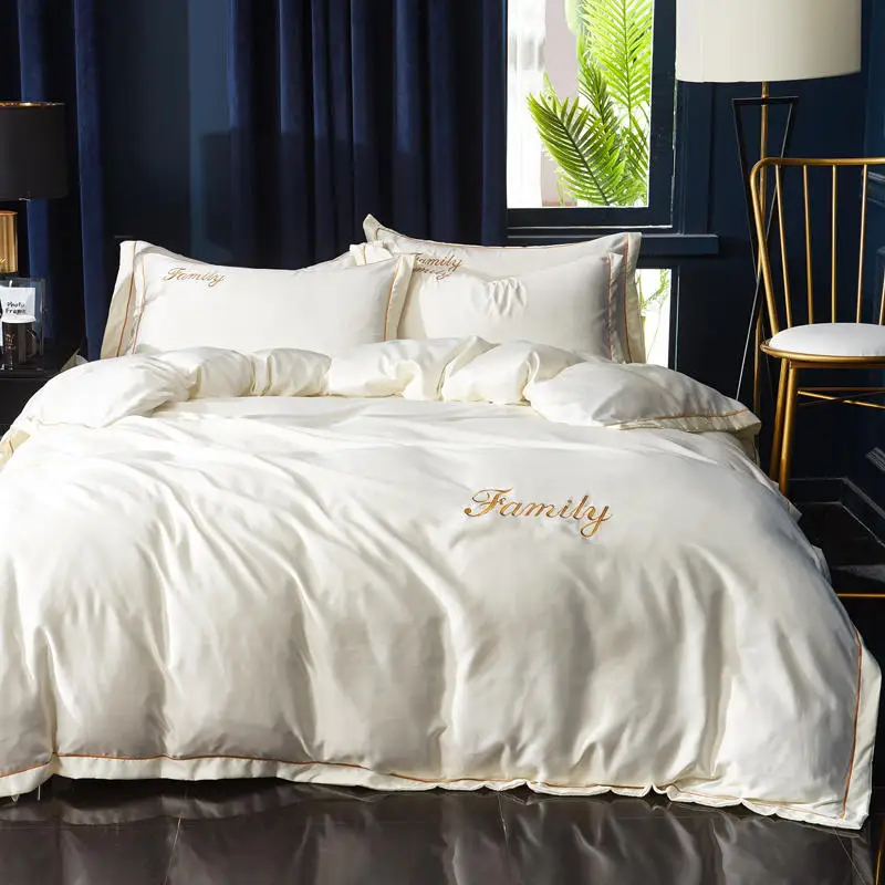 Комплект постельного белья из 4 предметов с вышитым шелком Tencel текстиль Nantong