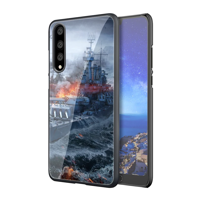 EWAU World of Warships чехол из закаленного стекла для телефона для huawei Y6 Y9 mate 20 Honor 7A 8X9 10 Lite Pro