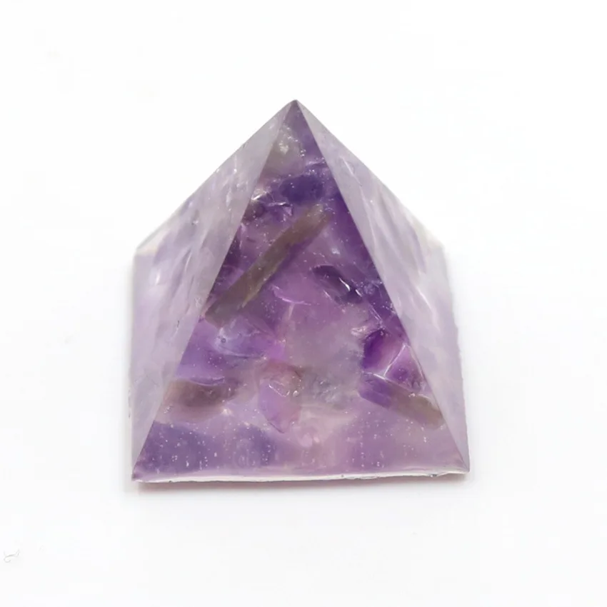20mm Small Orgone Stone Pyramid Home Decor Lucky Energy Natural Amethysts Agates Garnets Fluorite Crystal Quartz Beads | Украшения и