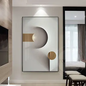 Современная Абстрактная Геометрическая настенная живопись на холсте черный белый промышленный стиль плакат печать настенные картины для декора гостиной