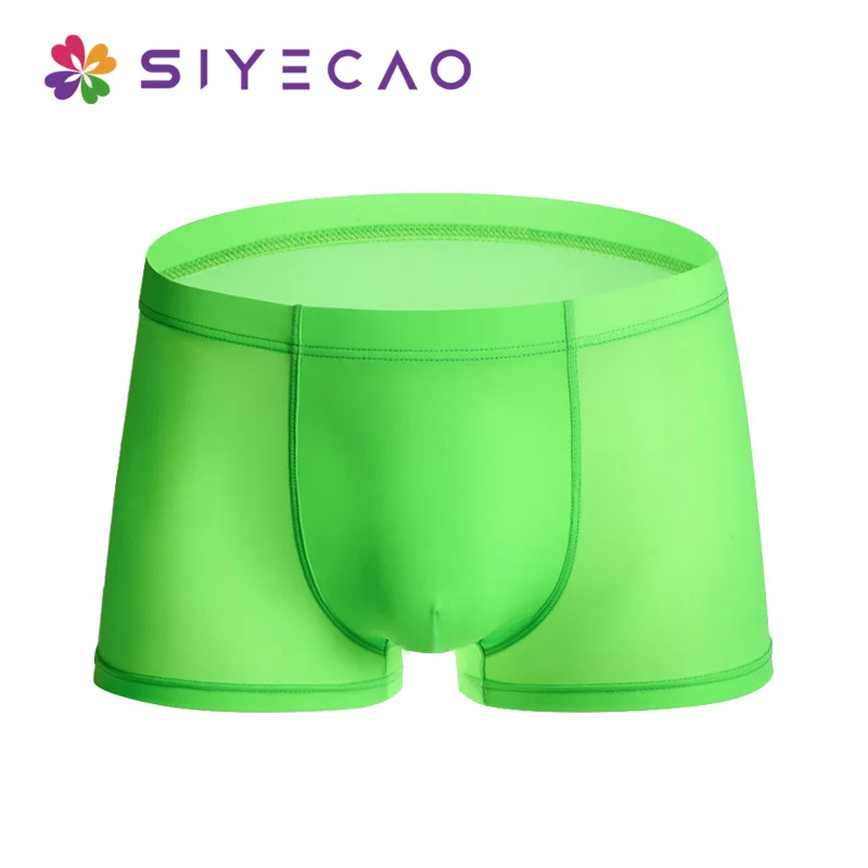Летний ледяной шелк Для мужчин нижнее белье бесшовное прозрачное шорты-боксеры
